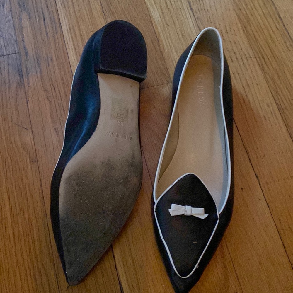 JCrew Flats 8.5, black and cream, no flaws.